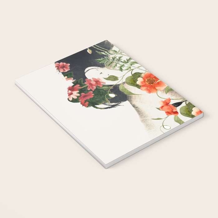 Minimal Collage Floral Portrait 4 Notebook Gallery Image 3
