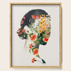 Minimal Collage Floral Portrait 4 Serving Tray Gallery Image 1