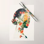 Minimal Collage Floral Portrait 4 Wrapping Paper Gallery Image 1