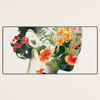 Minimal Collage Floral Portrait 4 Desk Mat Gallery Image 3