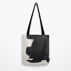 Mid Century Modern Minimalist Abstract Art Brush Strokes Black & White Ink Art Colorfield Tote Bag Gallery Image 2