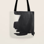 Mid Century Modern Minimalist Abstract Art Brush Strokes Black & White Ink Art Colorfield Tote Bag Gallery Image 1