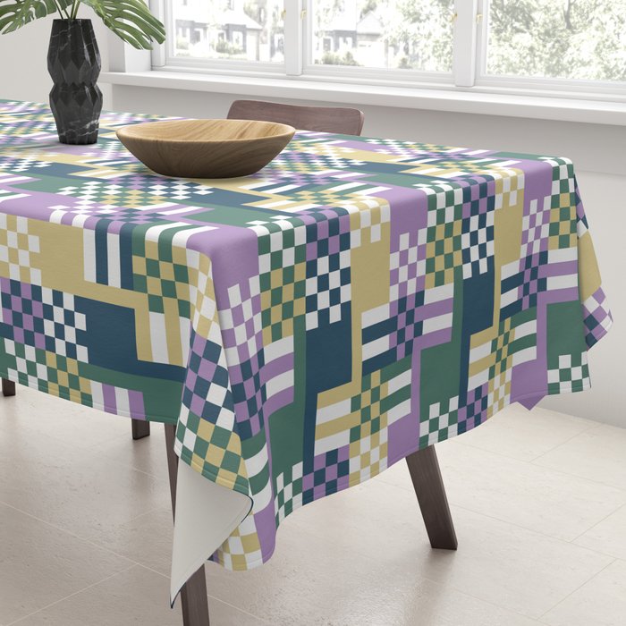 Abstract Block Mosaic R Tablecloth Gallery Image 3