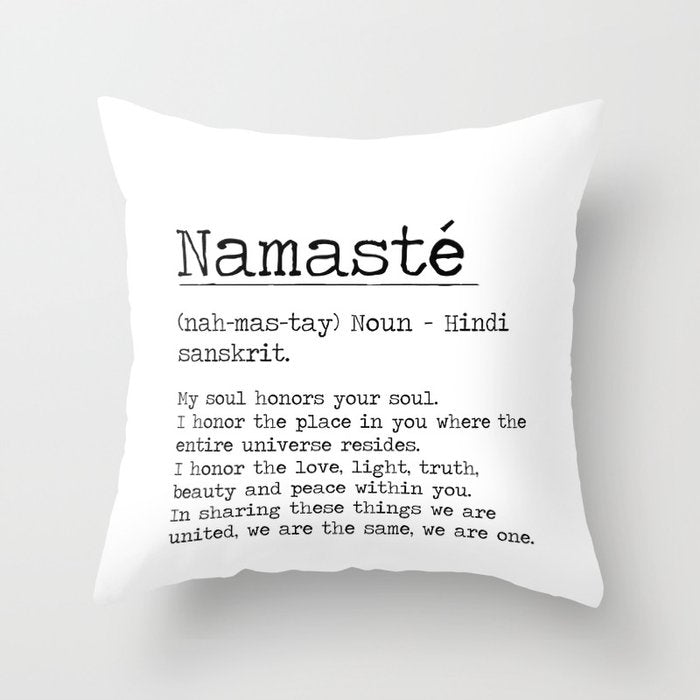 Namasté Definition  Throw Pillow Gallery Image 6