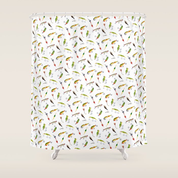 Vintage Fishing Lures Shower Curtain Gallery Image 1
