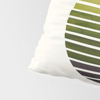 Olive Green Mid Century Modern Minimalist Scandinavian Colorful Stripes Geometric Pattern Round Circ Pillow Sham Gallery Image 4