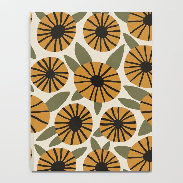 Floral Pattern / Turmeric Yellow & Green Notebook Gallery Image 4