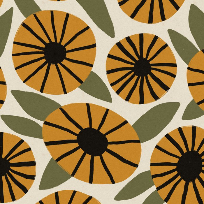 Floral Pattern / Turmeric Yellow & Green Coffee Mug Gallery Image 2