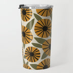 Floral Pattern / Turmeric Yellow & Green Travel Mug Gallery Image 3