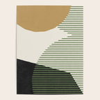 Lines Color Shapes - Gold Green Black Poster Gallery Image 4