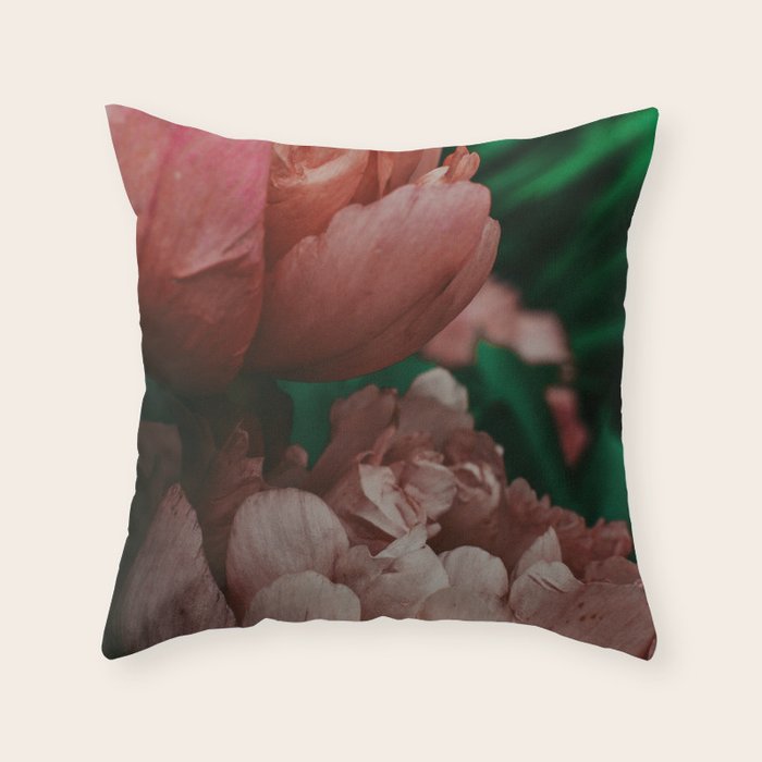 Pink Peony Flower Photographic Study 1 Throw Pillow Gallery Image 1