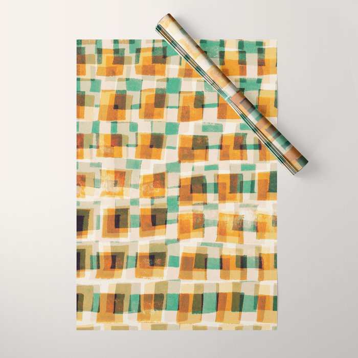 Abstract Linocut Pattern #9 Wrapping Paper Gallery Image 1