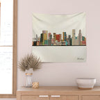 portland skyline Wall Tapestry Gallery Image 2