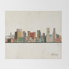 portland skyline Throw Blanket Gallery Image 2