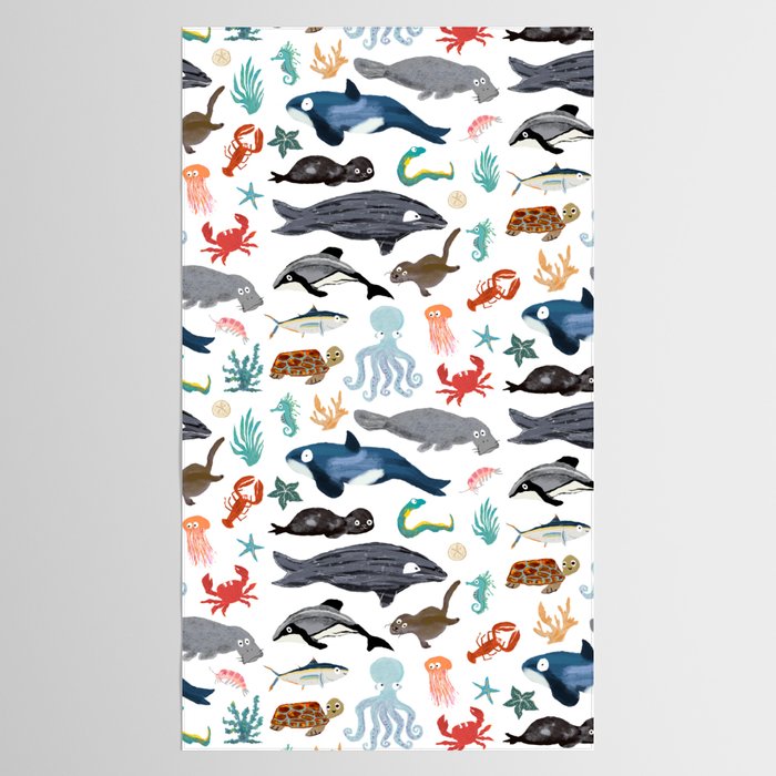 Sea Change: Ocean Animals Tablecloth Gallery Image 2