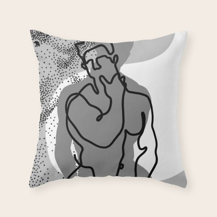 NOODDOOD Lines 14 Throw Pillow Gallery Image 1