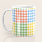 Colorful square gingham grid patchwork print Coffee Mug Gallery Image 3