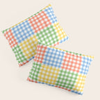 Colorful square gingham grid patchwork print Pillow Sham Gallery Image 3