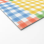 Colorful square gingham grid patchwork print Welcome Mat Gallery Image 2
