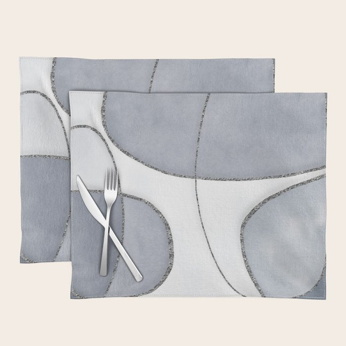 Minimal Blue Grey Shapes Placemat Gallery Image 1