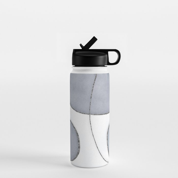 Minimal Blue Grey Shapes Water Bottle Gallery Image 1
