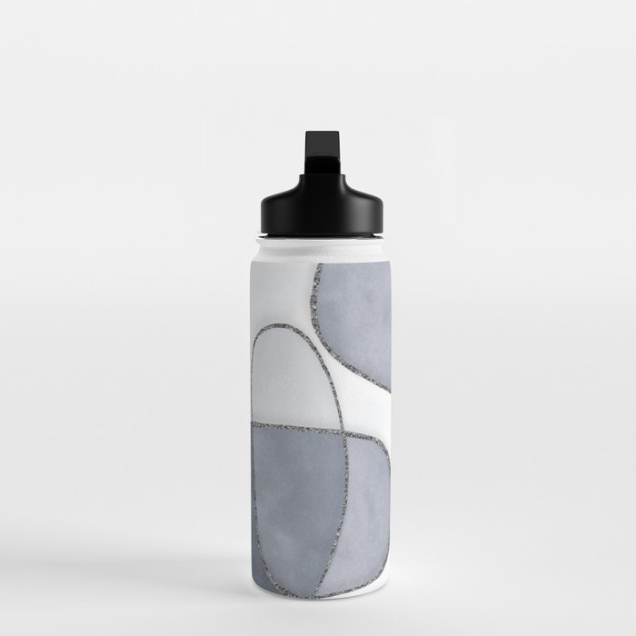 Minimal Blue Grey Shapes Water Bottle Gallery Image 3