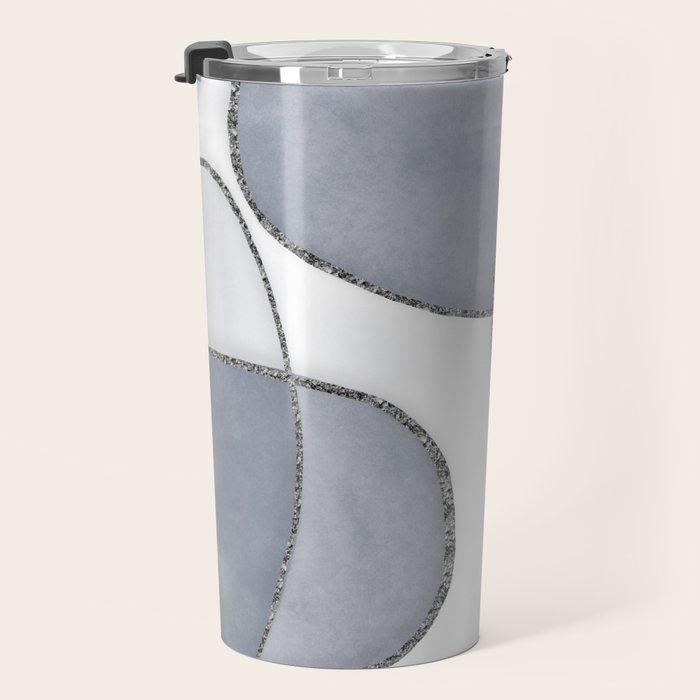 Minimal Blue Grey Shapes Travel Mug Gallery Image 3