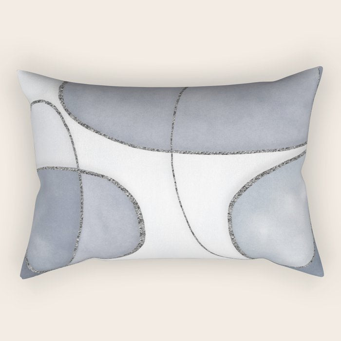 Minimal Blue Grey Shapes Rectangular Pillow Gallery Image 2