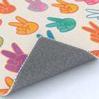 Peace And Victory Hand Sign In Rainbow Colours Pattern Rug Gallery Image 4