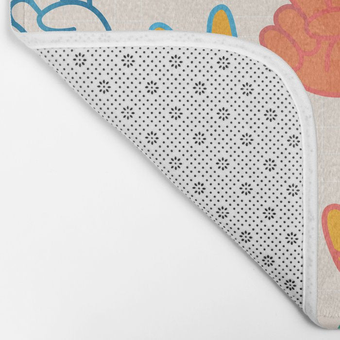 Peace And Victory Hand Sign In Rainbow Colours Pattern Bath Mat Gallery Image 2