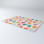 Peace And Victory Hand Sign In Rainbow Colours Pattern Rug Gallery Image 3