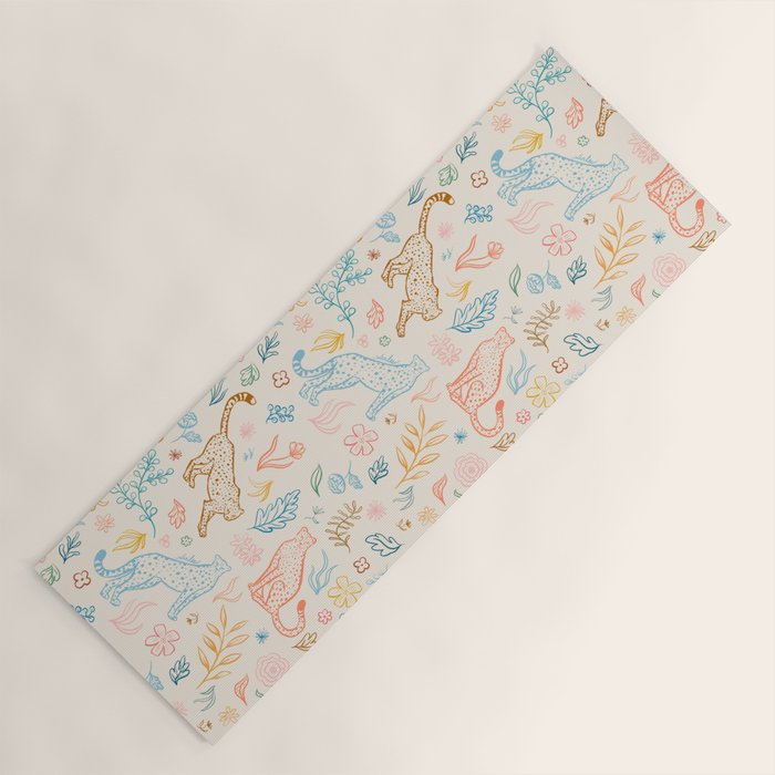 Rainbow Cheetahs and plants Yoga Mat Gallery Image 1