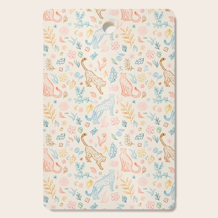 Rainbow Cheetahs and plants Cutting Board Gallery Image 1
