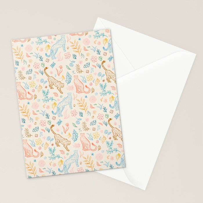 Rainbow Cheetahs and plants Stationery Card Gallery Image 2