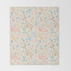 Rainbow Cheetahs and plants Throw Blanket Gallery Image 2