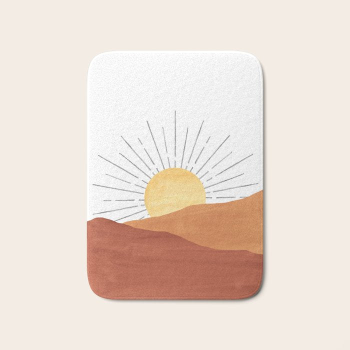 Terracotta desert sun Bath Mat Gallery Image 1