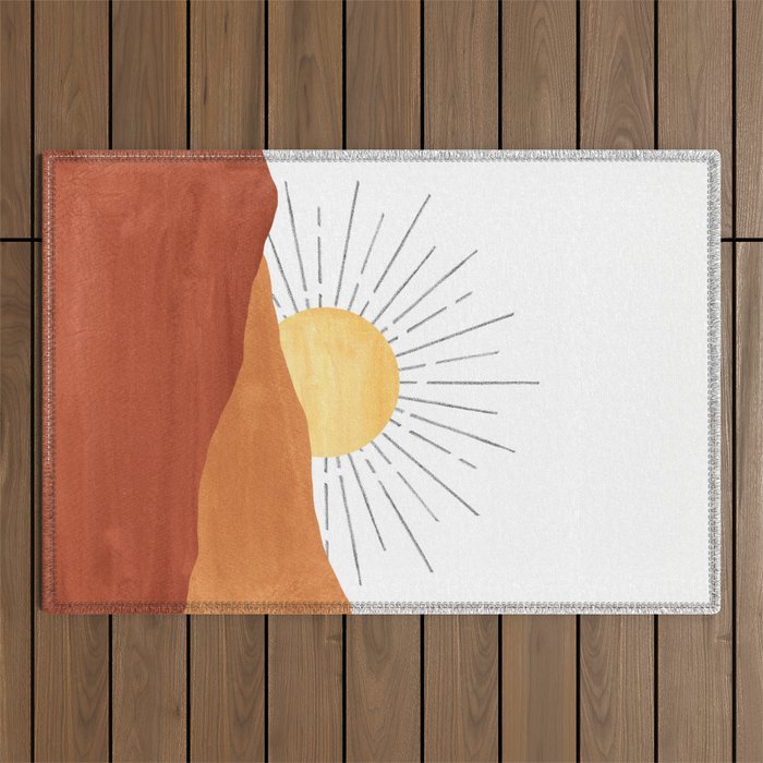 Terracotta desert sun Outdoor Rug Gallery Image 1