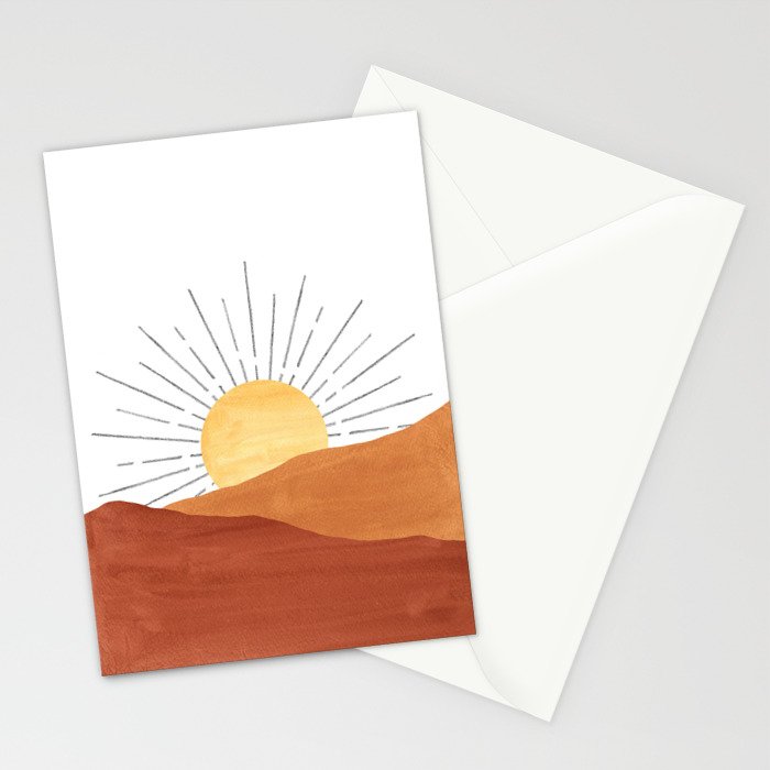 Terracotta desert sun Stationery Card Gallery Image 2