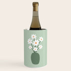 Daisies in Vase (sage green) Wine Chiller Gallery Image 1