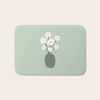 Daisies in Vase (sage green) Bath Mat Gallery Image 1