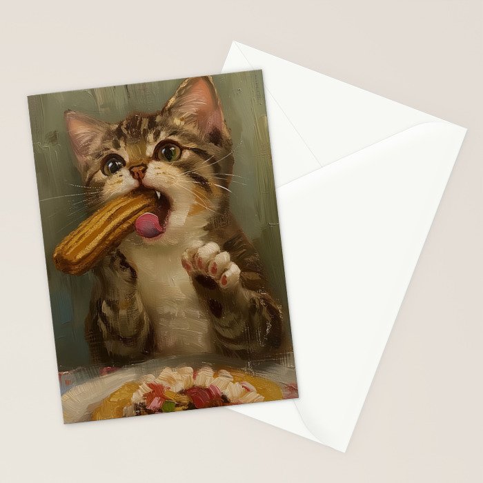 Churro Cat Stationery Card Gallery Image 2