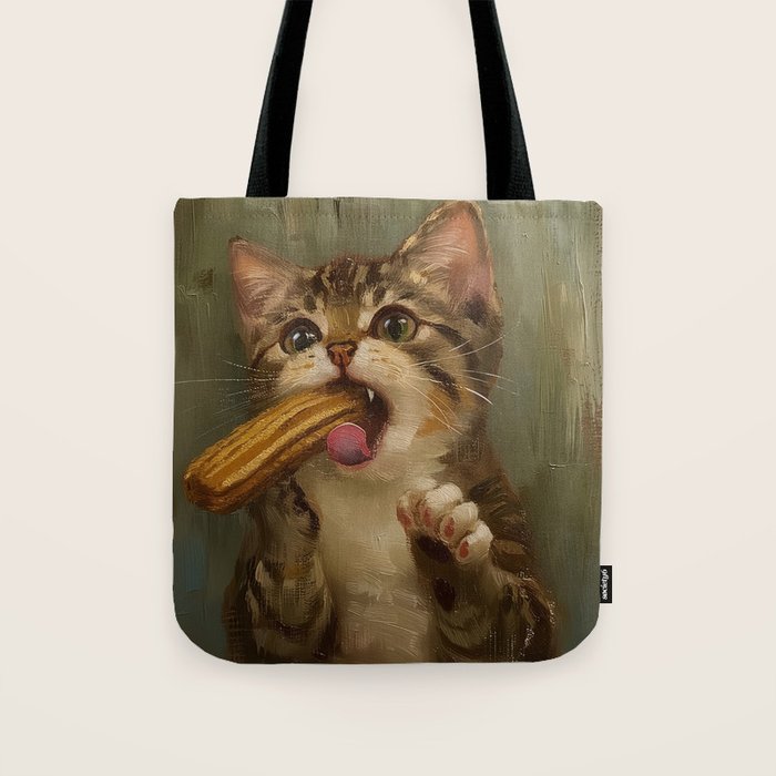 Churro Cat Tote Bag Gallery Image 1