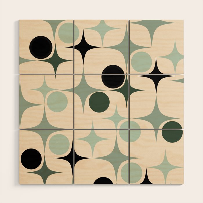 Modern Retro Geo Wood Wall Art Gallery Image 1