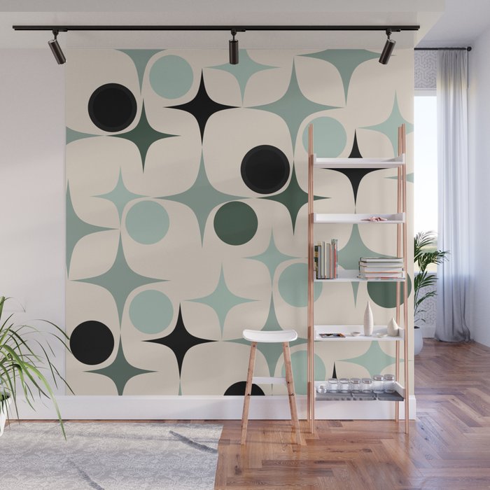 Modern Retro Geo Wall Mural Gallery Image 1