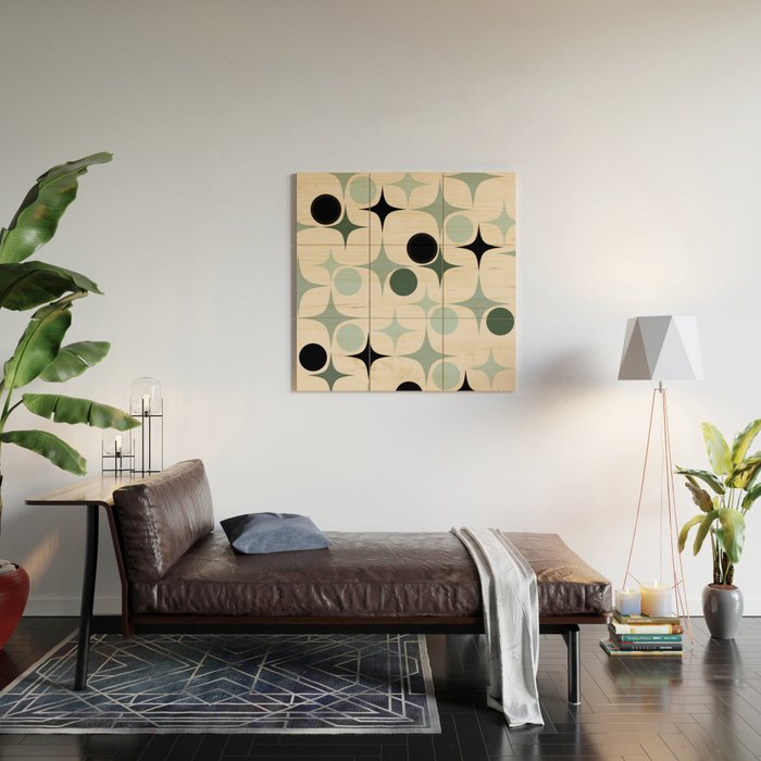 Modern Retro Geo Wood Wall Art Gallery Image 2