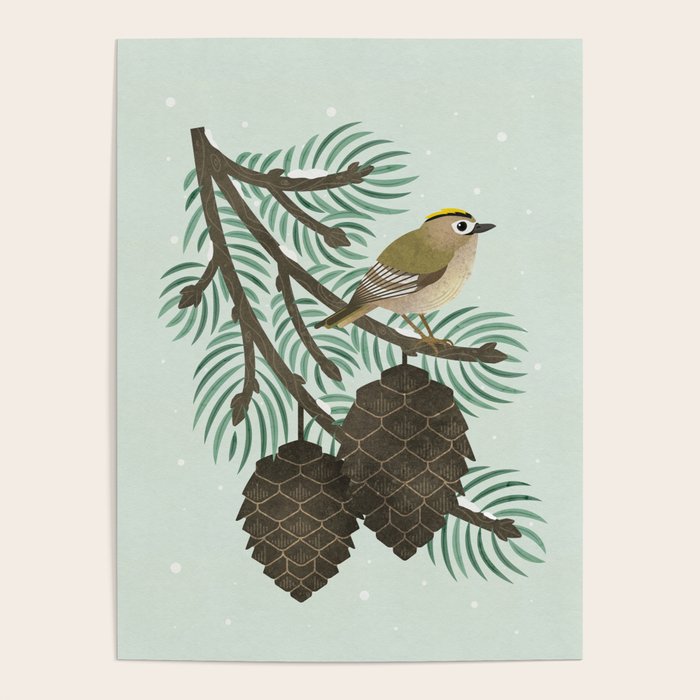 Goldcrest in the Winter Pines Poster Gallery Image 4