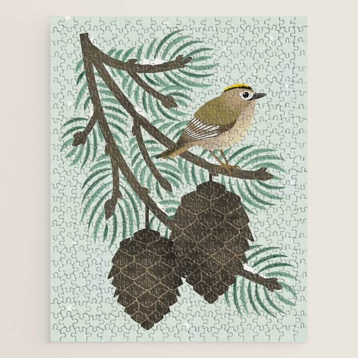 Goldcrest in the Winter Pines Jigsaw Puzzle Gallery Image 1