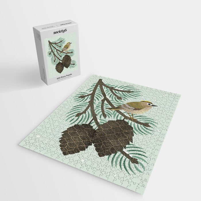 Goldcrest in the Winter Pines Jigsaw Puzzle Gallery Image 2
