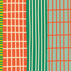 Finnish Patchwork Stripes Pattern Orange Green Pink Chartreuse Coffee Mug Gallery Image 2