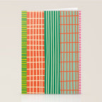 Finnish Patchwork Stripes Pattern Orange Green Pink Chartreuse Stationery Card Gallery Image 2